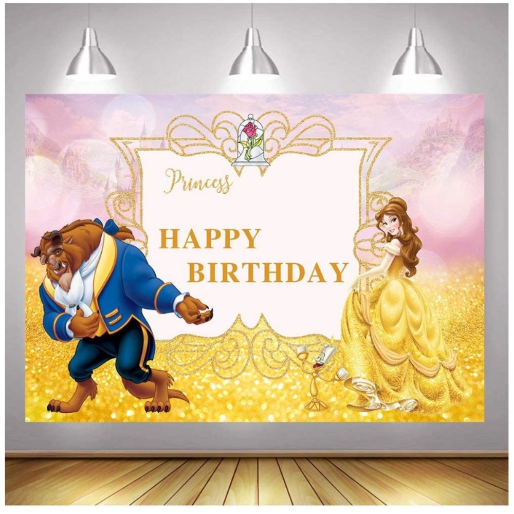 Beauty & The Beast Birthday Banner - Picture 1 of 3